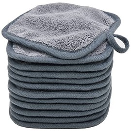 BloomSesame Makeup Remover Cloths Reusable Makeup Remover Pads  5 x 5 inch 12 Pack (Gray)