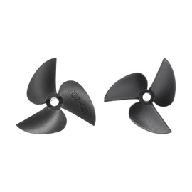 sourcing map 1 Set RC Boat Propeller, 3 Blades Propellers 3mm Hole Dia 32mm OD 1.4mm Pitch CW/CCW Clockwise Rotating Drill Propeller for RC Boat, DIY Ship Model, Black