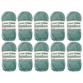 myboshi Bamboo Natural Soft Bamboo Cotton Yarn Crochet Knitting Durable 50g 125m Green (Agave) 10 Skeins