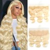 613 Frontal 13x4 HD Transparent Lace Closure 100% Russian Blonde Human Hair Ear To Ear Blonde Frontal Free Part Natural Hairline 18 Inch