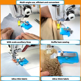 Magnetic Seam Guide for Sewing Machine, 2PCS Universal Upgraded Multifunctional Polygonal Hemmer Guide with Scale, Universal Sewing Accessory Supplies for Magnet Making Machines