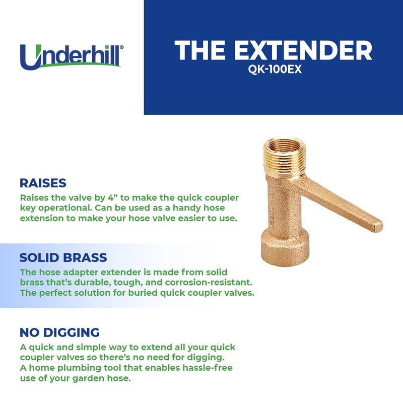 Underhill Extender Valve Key Tool for Garden Water Hose, 1