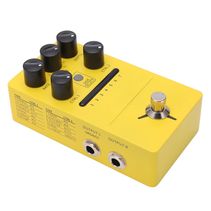 Multi Modulation Pedal Stereo 11 Modulation Effects True Bypass Phase