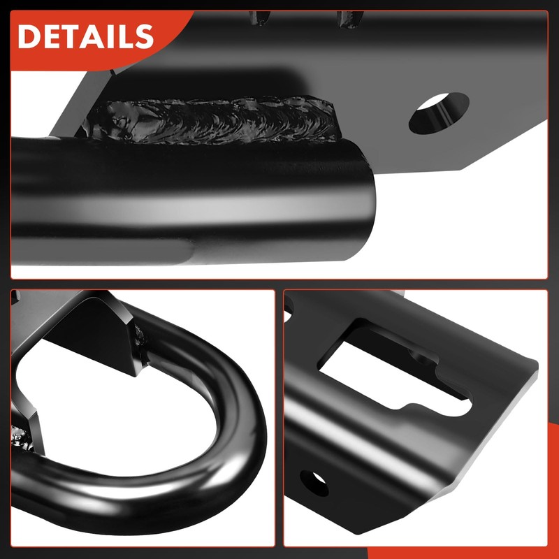 A-Premium Pair (2) Front Tow Hooks Heavy Duty D-Ring with