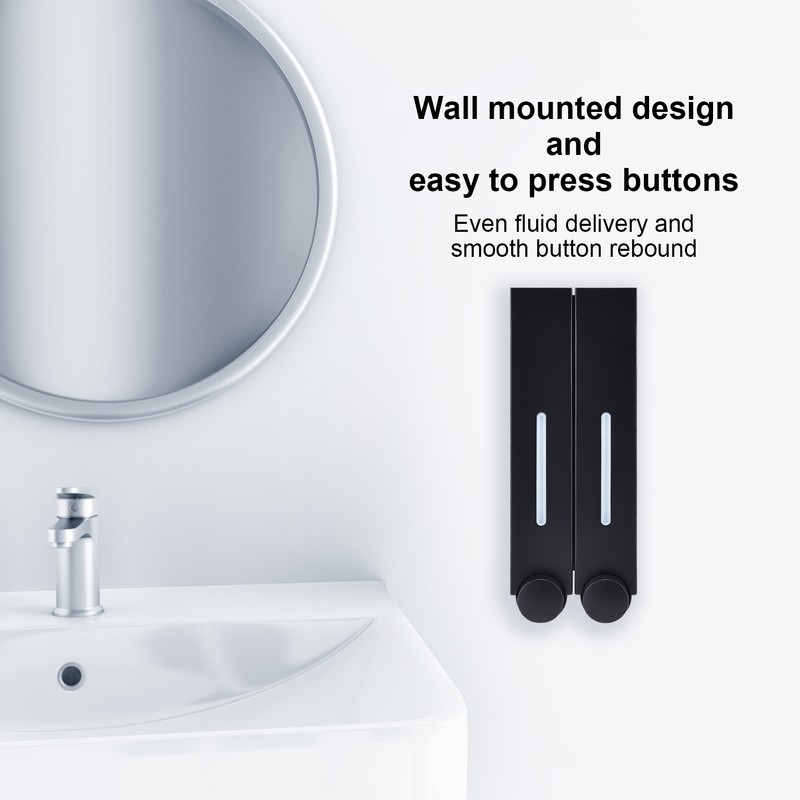 Manual Soap Pump Refillable Wall Mount Press Shampoo Soap Dispenser