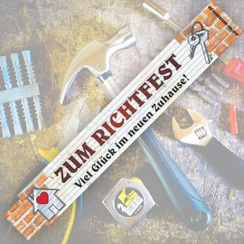 2 Metre Ruler with Inscription | Saying - For Topping Out - 2 m Folding Rule Gift for Men Craftsmen DIY Birthday Wood