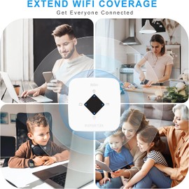 WLAN Amplifier, WLAN Repeater 300 Mbit/s 2.4 GHz, WiFi Extender Booster, WiFi Amplifier with Repeater/AP Mode and WPS Function, Internet Amplifier up to 3650 sq.ft and 35+ Devices