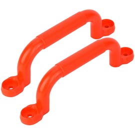 Drfeify Playground Safety Handle, One Pair of Plastic Children's Playground Handles with Accessory Kit (4 Seals, 4 Screws, 4 Nuts) for Children's Outdoor Fitness (Red) Sports Equipment for Children