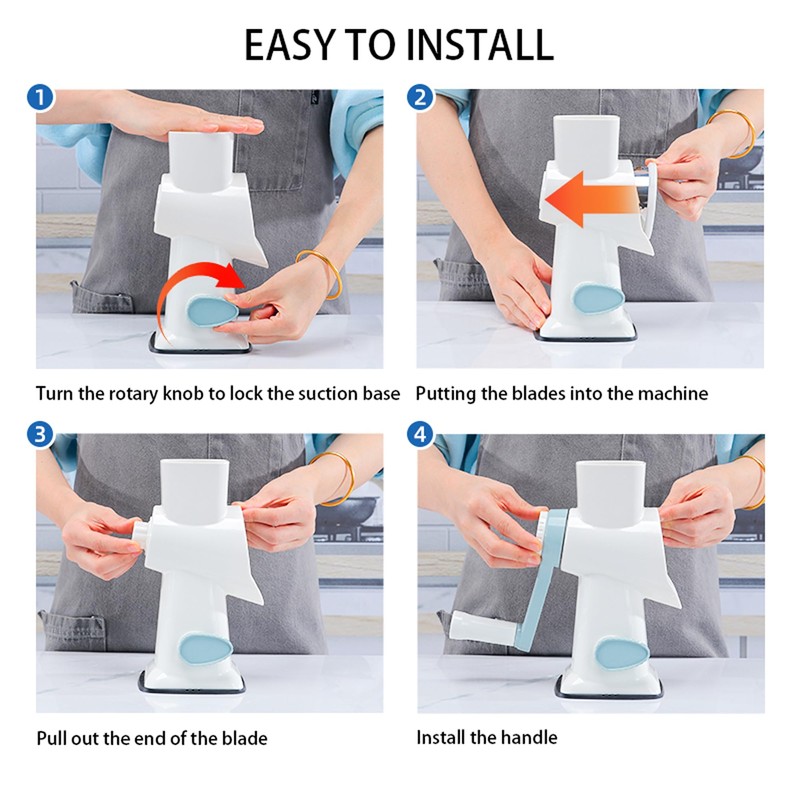 EDEFISY Cheese Grater Hand Crank Rotary Vegetables Shredder with Handle,