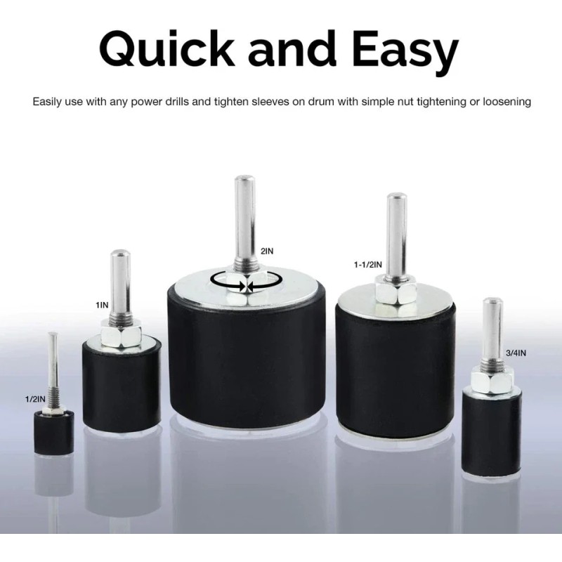 USA Local Stock-25PCS Sanding Drum Set W Box P80/120# Aluminum