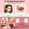 DESCHEN Rechargeable Travel Makeup Vanity Mirror with Lights and Magnification,