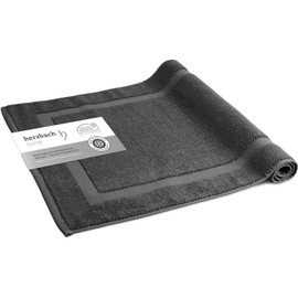 herzbach home Bath mat, 100% cotton, shower mat, 1,000 g/m², absorbent, washable (anthracite, 60 x 100 cm)