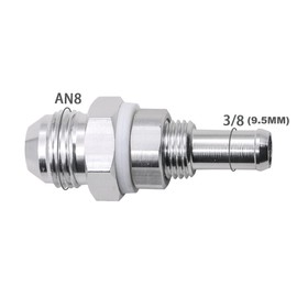 DriSentri 8AN Straight to 3/8inch Hose Barb Double Fuel Pump Tank Fitting Bulkhead Adapter Fitting