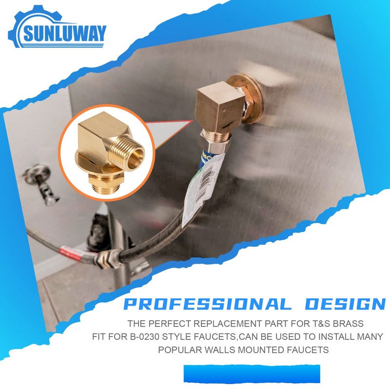 B-0230-K Brass Wall Mount Faucet Installation Kit for T&S B-0230