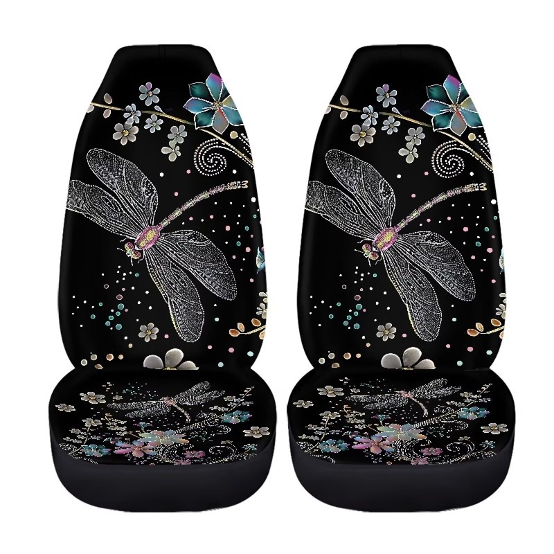 Brosoneto Floral Dragonfly Car Seat Covers Thin Covers for Front