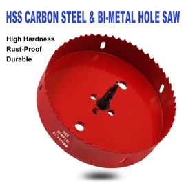Hordion 145mm 5 3/4 inch Hole Saw, Heavy Duty Bi-Metal Hole Saws Bit Tooth Cutting for Cornhole Boards Drywall Wood Plastic Fiberboard Soft Metal