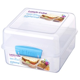 Sistema To Go Collection Lunch Cube Compact Food Storage Container, 5.9 Cup, Color Varies | Great for Meal Prep | BPA Free, Reusable