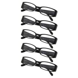 Gr8Sight 5-Pack Women Reading Glasses Includes Sunshine Readers (Black)
