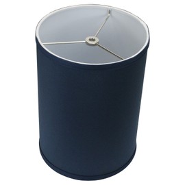 FenchelShades.com 8" Top Diameter x 8" Bottom Diameter 11" Height Cylinder Drum Lampshade USA Made (Linen Navy Blue)