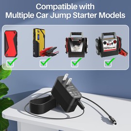 15V 1A Power Cord for Gooloo Jump Starter Charger for Booster Battery Jump Starter Adapter for DBPower DJS50 for Tacklife for Beatit Portable Car Jump Starter for Peak 450A 500A 600A 800A 1000A