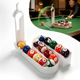 GenxQian 3D Printed Billiard Training Tool, Non-Slip Base Billiards Training Aid, 15 Balls Capacity, Portable Easy Setup, Improves Shot Precision, Comes with 2 Sets Retaining Pins & Rubber Bands