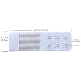 Chanie Women Pack of 3 Soft Comfortable 2 Hooks Bra Extender, 3.8"x 1.3"