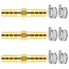 Da by 3 pcs 1/4"(6mm) Brass Barb Splicer Mender Hose