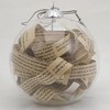OKEA Pearlized Glass Ornament with Rescued Antiqued Bible Pieces Blessed