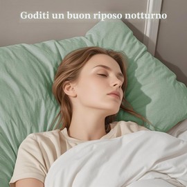 ATsense Federe Cuscino Letto 40x40 cm, Set di 2, 100% Cotone Lavato, Copricuscino Letto Verde Menta Con Cerniera, Federa Cuscino Morbidissima e Accogliente