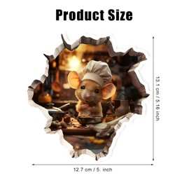 Mouse Hole 3D Wall Sticker, Funny Mouse Hole Wall Decal Realistic Mouse Hole Wall Stickers Mouse Hole Decal for Children's Room, Living Room, Nursery Bedroom (Style2)