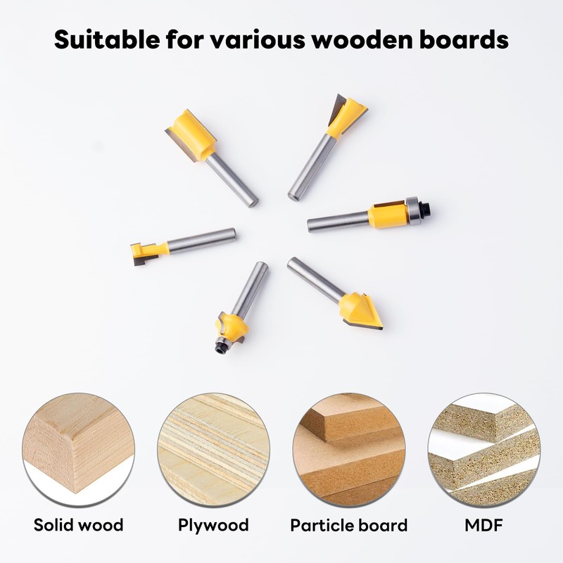 EilxMag 100 Pieces Router Bit Set, Router Bits 1/4 Inch