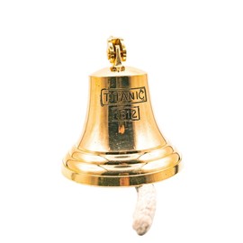 LivuX Decorative Brass Nautical Style Wall Bell Height 15cm Diameter 12cm - Elegant Replica with Hooks for Home and Garden without Fixings 1037