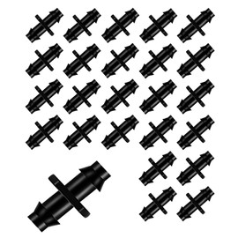 BEADNOVA Drip Irrigation Connectors 30 Pcs 1/4 Inch Barbed Connector Straight Couplings Irrigation Connectors for 1/4 Inch Drip Tubing Water Tubing Gardening Irrigation Supplies (30pcs)