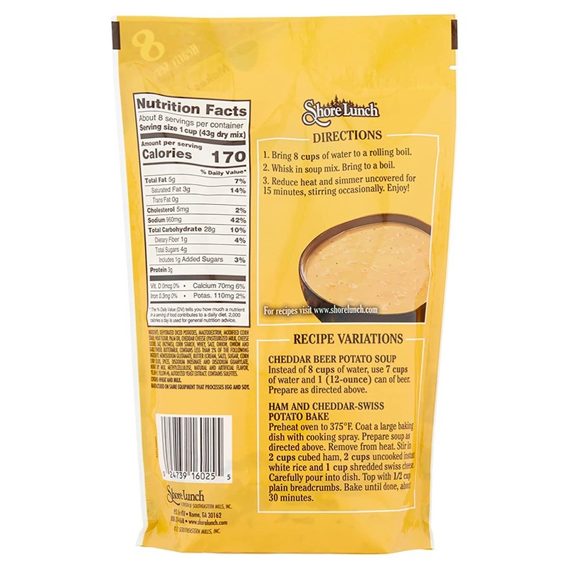 Shore Lunch Soup Mix, Cheddar Potato Soup Mix, 8 Hearty