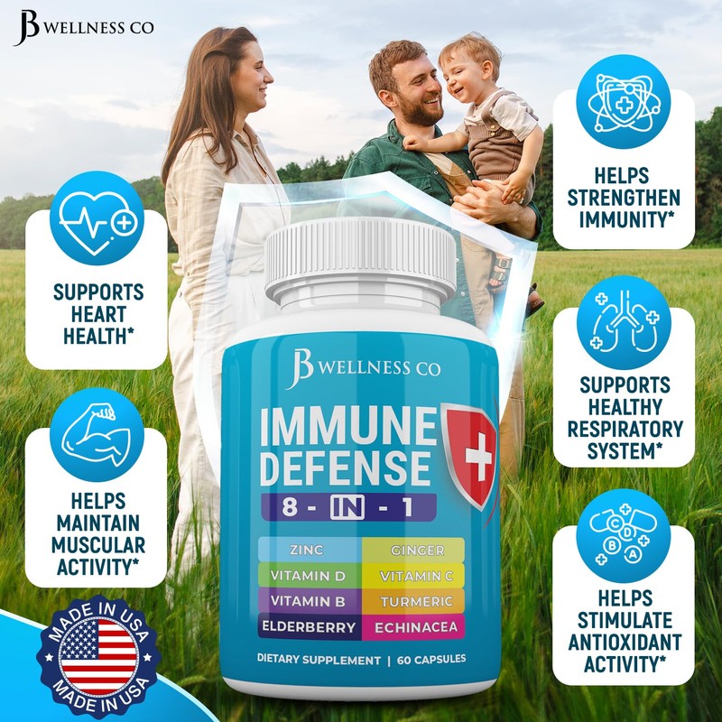 JB WELLNESS CO Immune Support 8 in 1 Capsules -