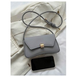 OYOANGLE Women's Flap Clutch Leather Shoulder Bag Vintage Adjustable Straps Shoulder Purse Grey One-Size
