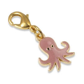 Hackberry Creek Pink Octopus Clip-On Charm, Stylish Sea Life Accessory for Jewelry, Purse, Badge