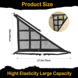 Expandable Black Car Ceiling Cargo Net – 28"x20" Double-Layer Mesh Roof Storage Organizer, High Load-Bearing, Sag-Resistant Design for SUVs, Trucks, Road Trips & Camping