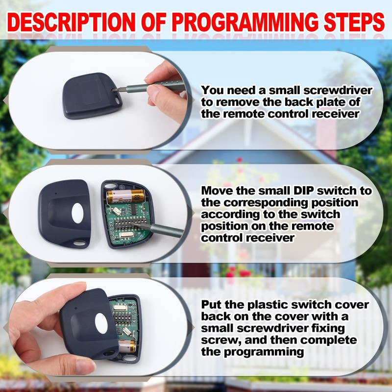 Kingdder 3 Pieces Gate Opener Remote Compatible with Multicode 300mhz