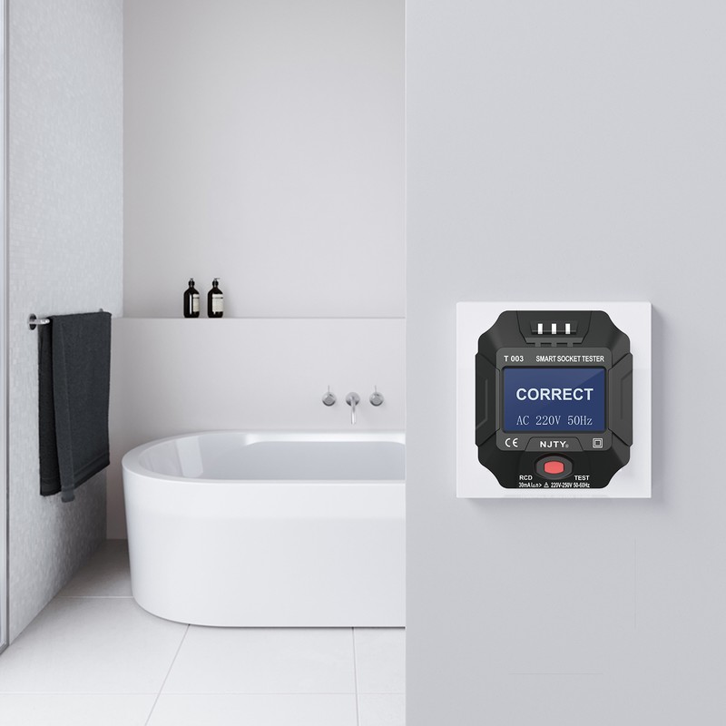 NJTY 220~250V UK Plug Socket Outlet Tester Smart Socket Tester