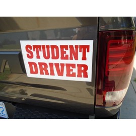 Student Driver Magnet Magnetic Sign Learners Permit New Driver Driving School Safety Warning Slow Education Car Truck Van Bus Tractor Trailer Minivan Fits Ford Chevy Dodge VW Volkswagen Import