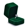 Oirlv Dark Green Velvet Ring Box Luxury Ring Box Flip