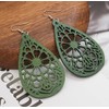 Yiqeenho Wood Earrings for Women 2 Pairs Natural Wooden Waterdrop