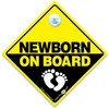 Newborn on Board Sign, Yellow and Black Baby on Board