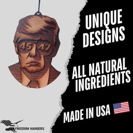 Freedom Hanger - Trump Car Air Freshener - Wood Air Freshener - Car Odor Eliminator - Made in USA