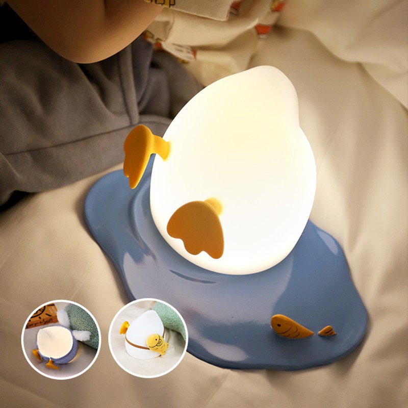 Cartoon Duck Night Light USB Rechargeable Silicone Pat Night Light