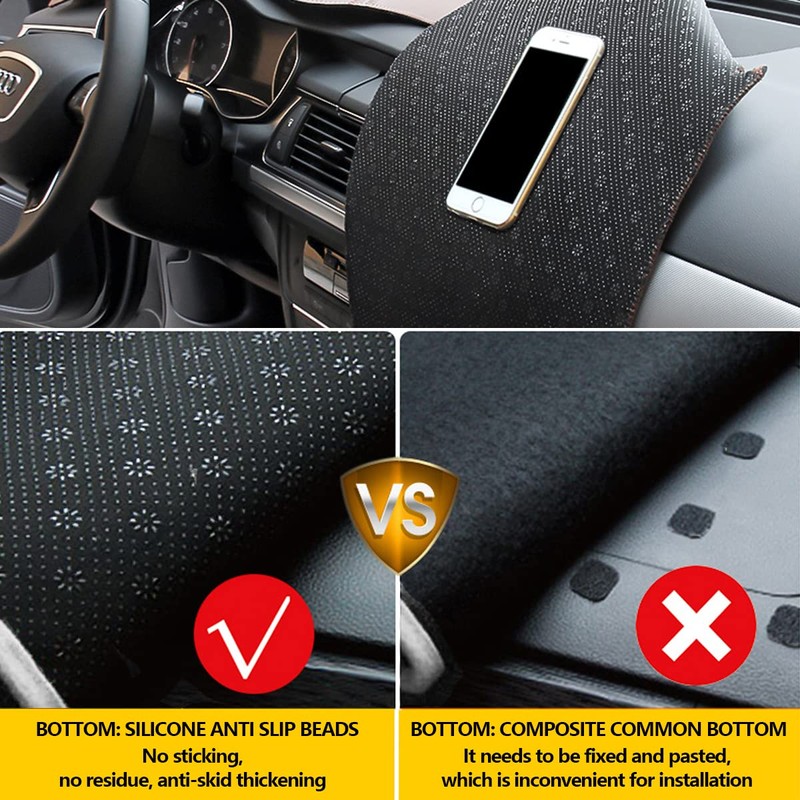 AUQDD Gray Dashboard Dash Cover Flannel Mat Custom Fit for