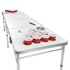 GoPong 8 Foot Portable Beer Pong/Tailgate Tables (White, Football, American