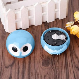 Duokon Kitchen Timer, Cute Owl in the Shape of a Kitchen Manual Mechanical Timer Kitchen Home Counter Alarm Portable Kitchen Tool (Blue)