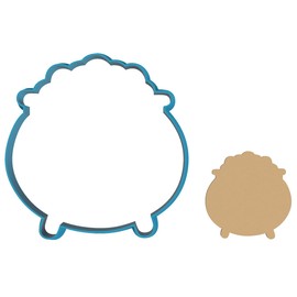 Cauldron/Pot of Gold Outline - Holloween - St. Patricks Day - Locky Charm - Rainbow - Witches -Cookie Cutter/Sugar Cookie/Fondant/Clay (1407) (4 inch)